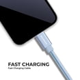 thumbnail image 3 of Powertek USB-A to USB-C Metallic Shine Pastel Cable - Blue, 3 of 6