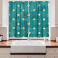 thumbnail image 2 of Ambesonne Modern Kitchen Curtains, Watercolor Style Teal Ovals, 55"x39", Teal Ecru Sand Brown, 2 of 3