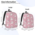 thumbnail image 2 of Bingfone Rabbit And Flower Print Canvas College Laptop Backpack, Large Capacity Lightweight College Bookbag Casual Daypack-Small, 2 of 5