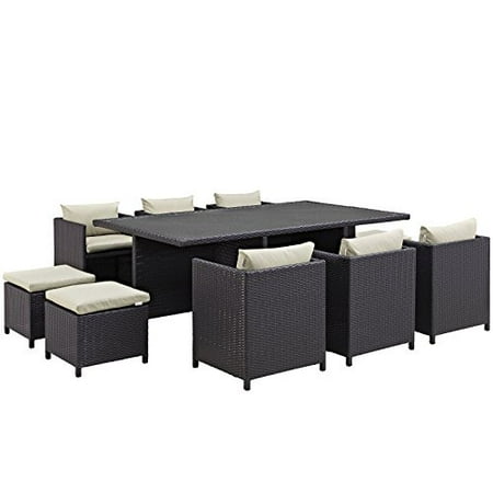 Modway Reversal Outdoor Patio 11 Piece Dining Set, Multiple Colors