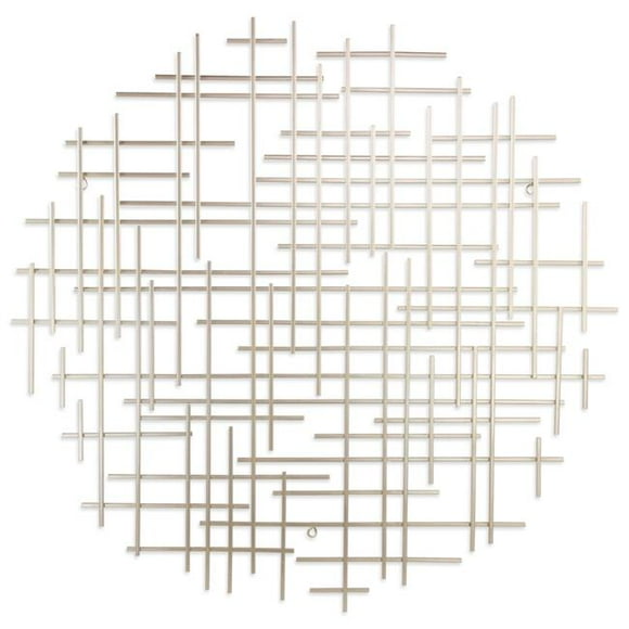 Cheungs 5800SV Iquara Art Mural Rond en Métal, Argent - Grand