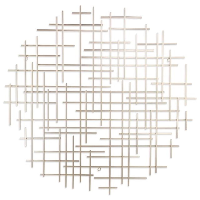 Cheungs 5800SV Iquara Art Mural Rond en Métal, Argent - Grand