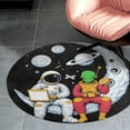 thumbnail image 4 of Outer Space Astronauts (70) Round Area Rugs for Bedroom Living Room, 3FT Soft Comfy Indoor Circle Carpets, Carpet Home Decor Floor Mat, 4 of 6