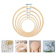 thumbnail image 1 of 5 Pcs Cercles de Broderie Manuelle en Bambou pour Bricolage, 1 of 9