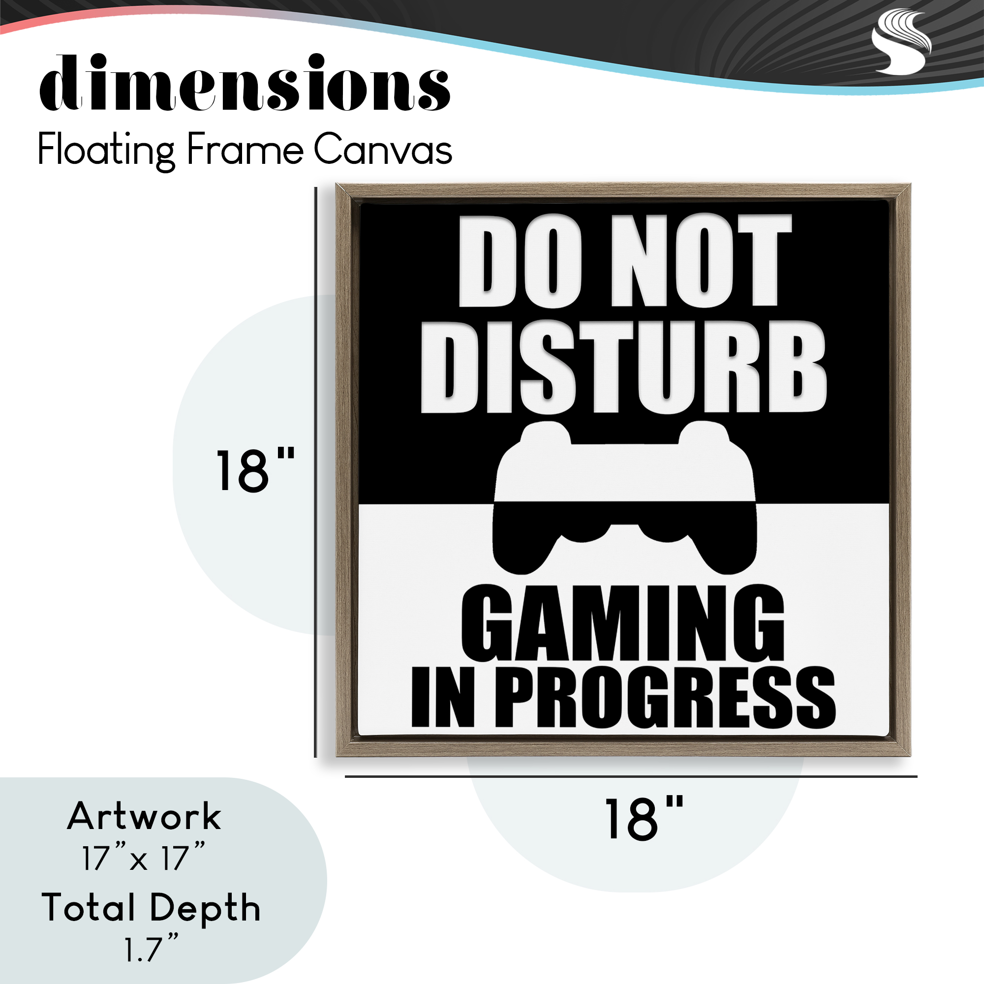 Do Not Disturb Minimal Gamer Brown Framed Floater Canvas Wall Art, design by Kim Allen
