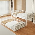 thumbnail image 3 of Euroco Wood Queen over Queen Bunk Bed with Ladder and Guardrails, White, 3 of 13