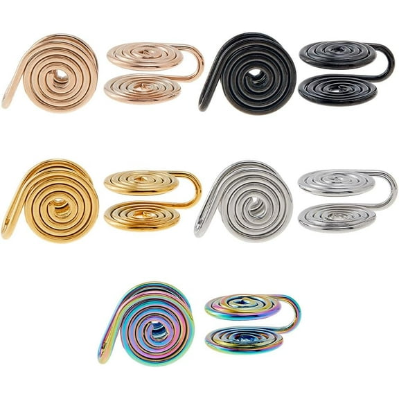 10Pcs 5 Colors Pressure Earrings for Keloids 304 Stainless Steel Clip Earrings Spiral Non-Pierced Earrings Compression Earrings Adjustable Keloid Earrings for Women Men Ladies