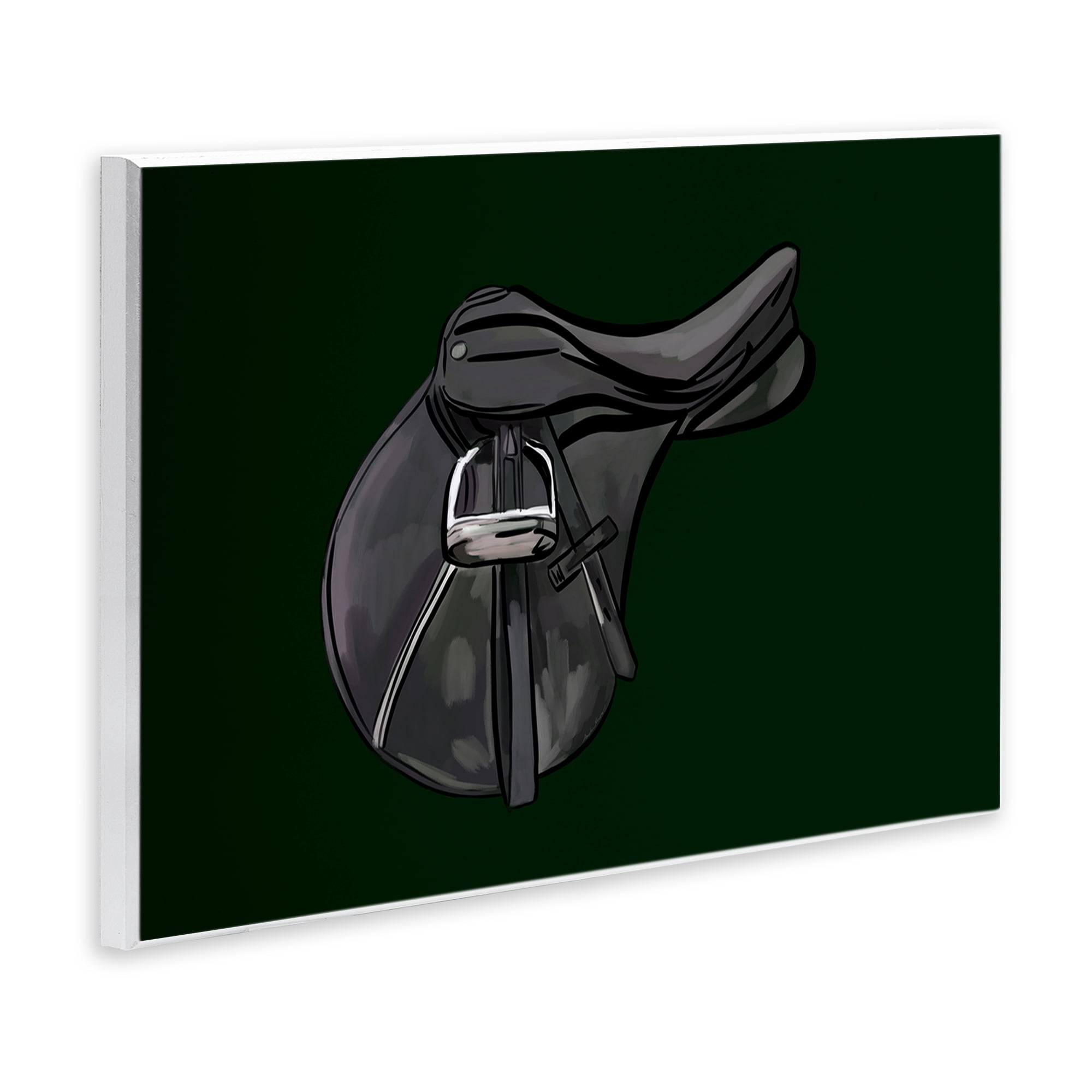 Stupell Industries Black Horse Saddle Abstract Painting Unframed Art Print Wall Art, 15 x 10
