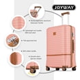 thumbnail image 2 of Joyway - Ensembles de Bagages 5 Pcs ABS Rigide à Roulettes Pivotantes - (Valise Extensible 20 Pouces24 Pouces) Bagage Enregistré 28 Po - Rose, 2 of 6