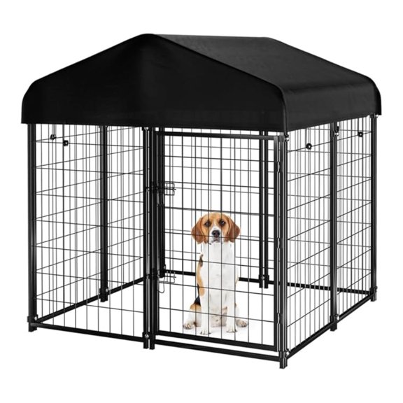 Image showcasing Coziwow Heavy Duty Dog Kennel Outdoor, Metal Dog Crate & Playpen with ...