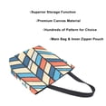 thumbnail image 3 of FORMRS Womens Canvas Tote Bag with Zipper Inner Pocket Shoulder Handbag, Blue Geometric, 3 of 7