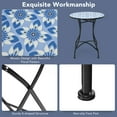 thumbnail image 4 of Costway 28.5'' Patio Round Mosaic Bistro Table Plant Stand Blue Flower Pattern, 4 of 6