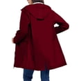 thumbnail image 5 of Dxzfnsa Raincoat Women Waterproof Long Hooded Rain Jacket Trench Coats Windbreaker Travel Jacket Plaid Drawstring Waistband Coats with Pockets S-2XL, 5 of 9