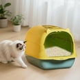 thumbnail image 4 of Moocorvic Cats Litter Box with Lid, Hooded Litter Pan 14x 19.7 x 13.4 Inches(Yellow), 4 of 7