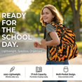 thumbnail image 4 of Garronmavis Orange Tiger Stripe Animal Backpack Pack, 17 Inch Ergonomic Kids Bookbag Comes with Lunch Container, Pencil Holder and Water Bottle Cover for Jungle Fans, 4 of 7