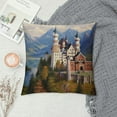 thumbnail image 2 of Creowell  Original Oil Painting of Famous Neuschwanstein Castle in Bavaria Decorative Throw Pillow Covers Cushion Cover for Home Couch Sofa Bench Decor, 2 of 5