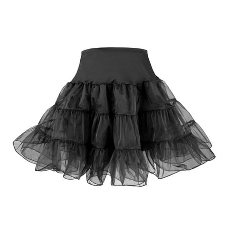 

Adult Black - 50 s Crinoline Petticoat Slip for Women - XS/S