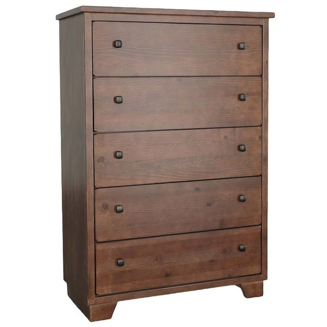 Progressive Furniture Diego 5 Commode en Bois en Pin Espresso Brun