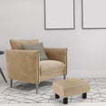 thumbnail image 2 of Small Footstool Ottoman Footrest Modern Home Living Room Bedroom Rectangular Stool with Padded Seat (Fabric Beige), 2 of 7