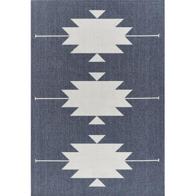 Momeni BAJA0BAJ34DNM1837 1 Pi 8 Po x 3 Pi 7 Po Baja Machine Fait Moderne Rectangle Zone Tapis&44; Denim