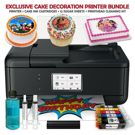 Tech Deals Cake Decorating Printer Edible Image with Ink Cartridges, 12 Sugar Sheets and Cleaning Kit