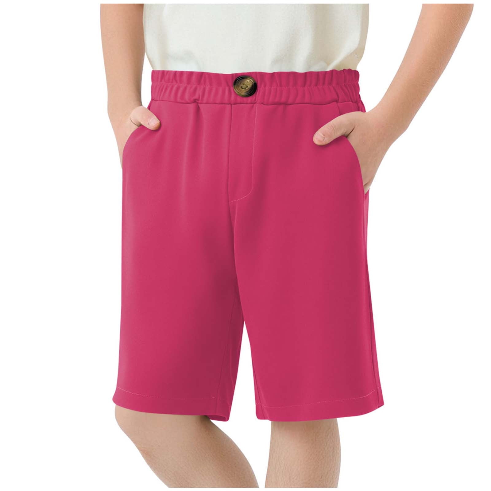 Posijego Boys Girls Shorts School Uniform Short Pants High Waist