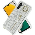 thumbnail image 5 of Samsung Galaxy A13 5G/A04S Phone Case for Women with Card Holder,Samsung A13 Case Wallet Crossbody Lanyard with Strap,Credit Card Slots Kickstand Case with Ring Holder,White Leopard, 5 of 16
