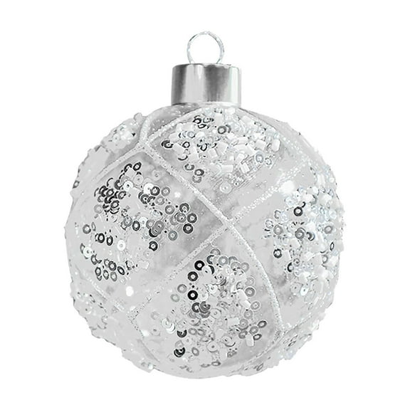 VWRXBZ Christmas Balls, Glass Transparent Christmas Globle Studded Sequin Decorative Globle Hanging Globle Christmas Tree Pendant Christmas Decoration Hanging Ornament 9x9x4.1 Inch