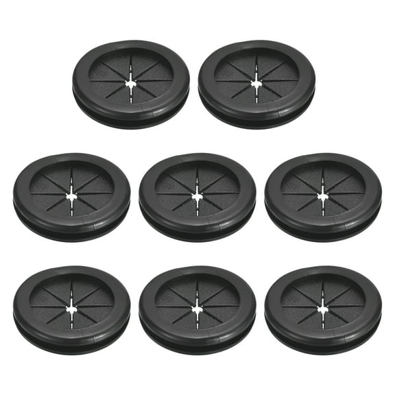 Uxcell 8Pcs Double Sided Rubber Grommets 1-1/14"(32mm) ID 1-1/2"(38mm) Drill Hole, Black
