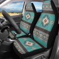 thumbnail image 2 of Renewold Car Seat Cover Front Set Only, Soft Breathable Front Car Seat Bottom Cover Protector Automobile Interior Accessories Decor, Southwest American Tribal Teal Pink, 2 of 7