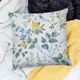 thumbnail image 2 of BANET Spring Sage Green Pillow Covers ,Watercolor Eucalyptus Branches Blue Green Square Cushion Pillowscase for Bedroom Home Sofa Decoration Seafoam Leaf Print Throw Pillow White, 2 of 5