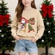 thumbnail image 4 of Sudadera sin capucha para niños, con estampado navideño, cuello redondo, manga larga, forro polar, para niños de talla mediana a grande, blusa de poliéster para niños., 4 of 6