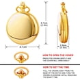 thumbnail image 2 of Minzimin Smooth Vintage Pocket Watch with Chain, Arabic Numerals Scale Mens Watch Christmas Graduation Birthday Gifts Fathers Day, 2 of 9