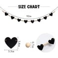 thumbnail image 3 of Lssam Valentine's Day Garland with Black Felt Hearts and Wood Beads - Farmhouse Mantle Banner Neutral Wall Hanging for Holiday Party Decor (Heart Black), 3 of 7