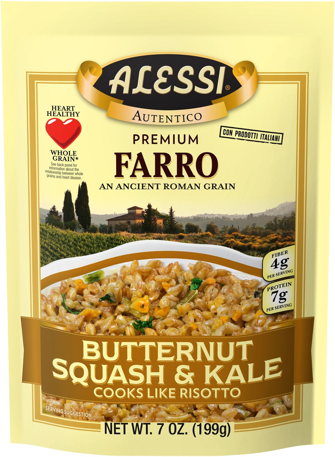 Alessi Butternut Squash & Kale Farro, 7 Ounce (6 Pack)