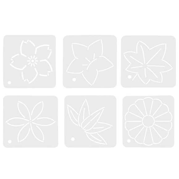 BRIGHTFUFU 6pcs Flor Design Patchwork Stencils Plantilla de remiendo Plantillas de acolchado