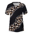 thumbnail image 4 of Chemises à Manches Courtes pour Femmes Mode Tendance Été Col Rond Loisirs Manches Courtes Imprimé Hauts Imitation Coton Hauts d'Été 2023 Hauts Blouses pour Femmes, 4 of 5