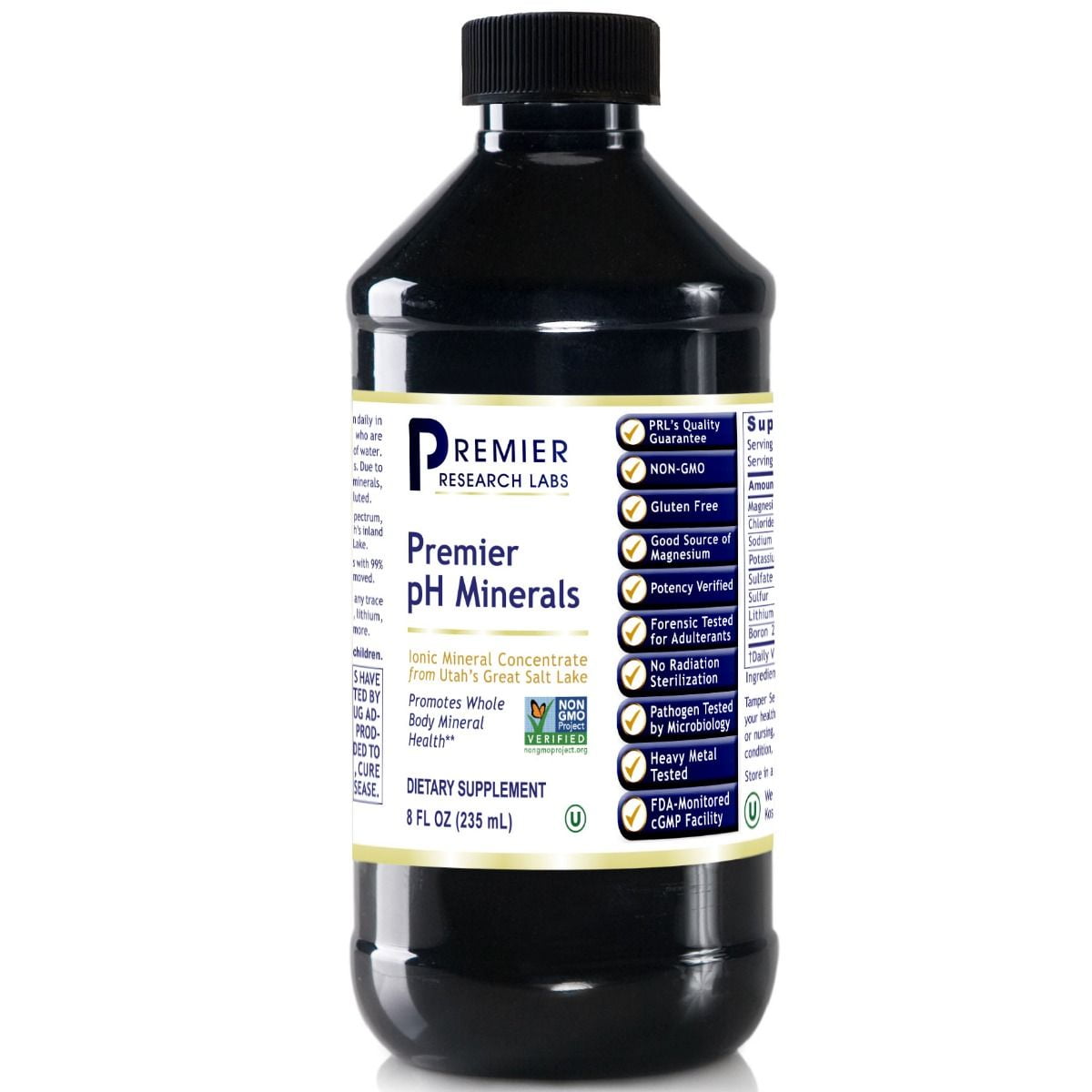 Premier pH Minerals, Promotes Whole Body Mineral Health, Broad Spectrum Liquid Concentrate from Utah's Great Salt Lake Minerals, 8 Oz (235 ml)