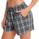 thumbnail image 3 of Pantalón de pijama corto de mujer, pantalón de ocio con bolsillos y cordón, 3 of 5