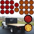thumbnail image 2 of Scitoo fit for Boats Truck Trailer Pickups Universal Side Lights 10x 24LED Amber/Red Stop Turn Signal Tail Light Round Side Marker Clearance Lights Tail Lamps Assembly 12V Trailer Clearance Lights, 2 of 4