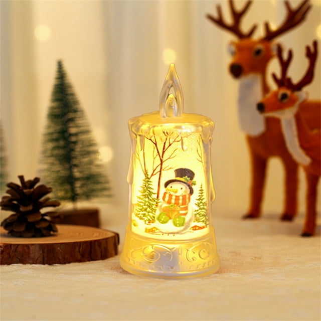Vela Electrónica Led Navideña con Luz, Muñeco de Nieve Navideño, Papá Noel, Reno Navideño, Luz Nocturna Luminosa, Adornos de Luz Ambiental.