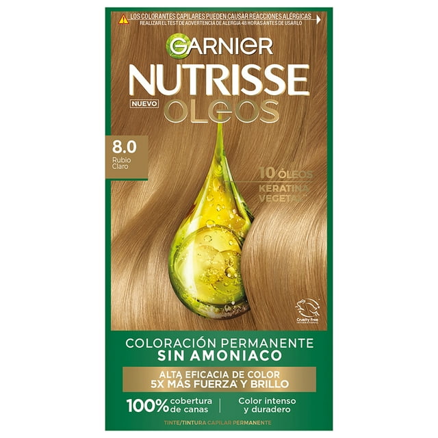 Tinte para cabello Nutrisse Oleos sin amoniaco 8.0 rubio claro