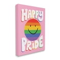 thumbnail image 3 of Stupell Industries Happy Pride Retro Rainbow Smiley Holiday Painting Gallery Wrapped Canvas Print Wall Art, 3 of 5