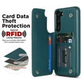 thumbnail image 4 of Wallet Case for Samsung Galaxy S22 Plus, RFID Blocking Card Slots Holder PU Leather Fashion Back Flip Cover with Kickstand Magnetic Buttons Shockproof Case for Samsung Galaxy S22 Plus,Darkgreen, 4 of 7