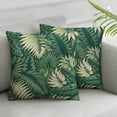 thumbnail image 2 of GOSMITH Square 2-Piece Short Plush Pillowcase Palm Leaf Green Palm Tree Banana Leaves Tropical Jungle Botanical Plant White, 2 of 6