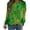 #072-Green, variant on Craaazy Women's Comfy Clover Graphic St Patrick's Day Long Sleeve Tops