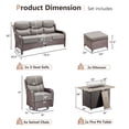 thumbnail image 2 of Planntonneo 8 Pieces Wicker Outdoor Patio Furniture Set with Fire Pit Table, 4 Swivel Rocking Chairs and Sofa with 6" Thick Cushion and 2 Ottomans for Porch Deck Garden Backyard, Brown/Grey, 2 of 16