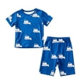 thumbnail image 4 of Gyexs Boys Cotton Shorts Set 2 Piece Summer Clothes Toddler Excavator Print Cute Outfits Blue, 7-8 Years, 4 of 4