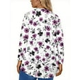 thumbnail image 4 of Abcomgle Womens Plus Size Summer Tops Fashion 4x Womens Top Crew Neck Long Sleeve Tees Dressy Casual Vintage Floral Print Graphic Tees Women Curved Hem Clothes,L, 4 of 5