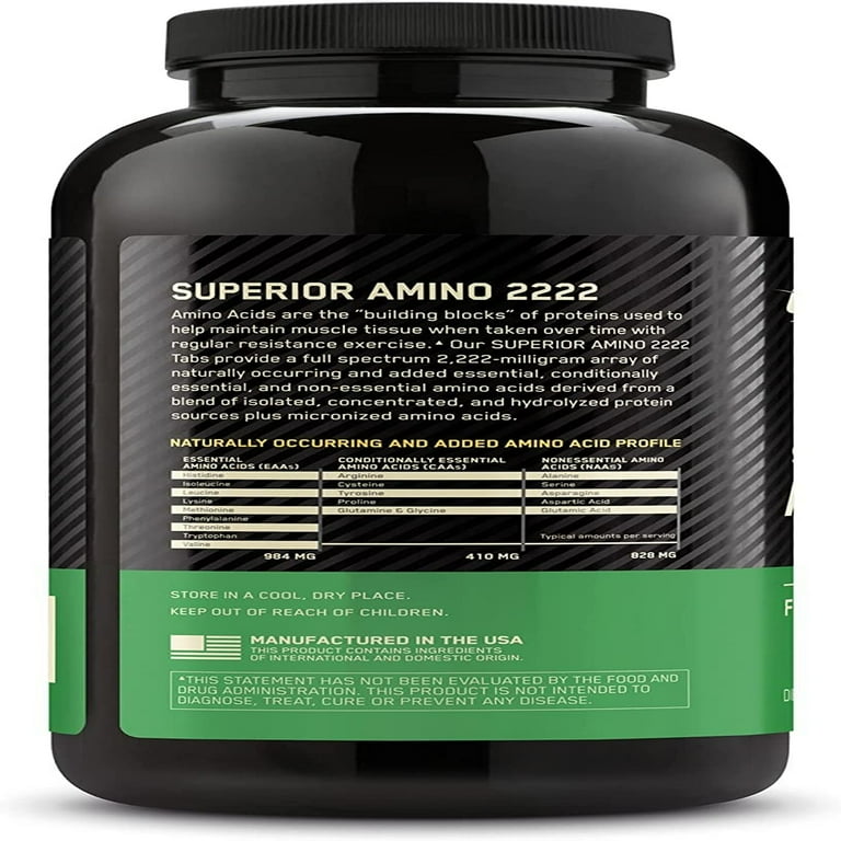 Optimum Nutrition Superior Amino 2222 Tablets, 320 Count, 160